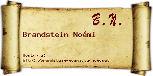 Brandstein Noémi névjegykártya